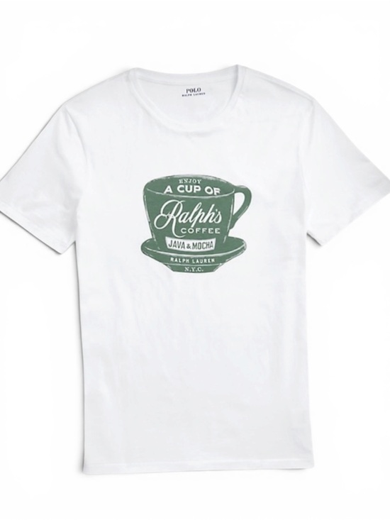 Polo Ralph Lauren Tops - Polo by Ralph Lauren White Tee with Green 'Ralph's Coffee' Cup Graphic
